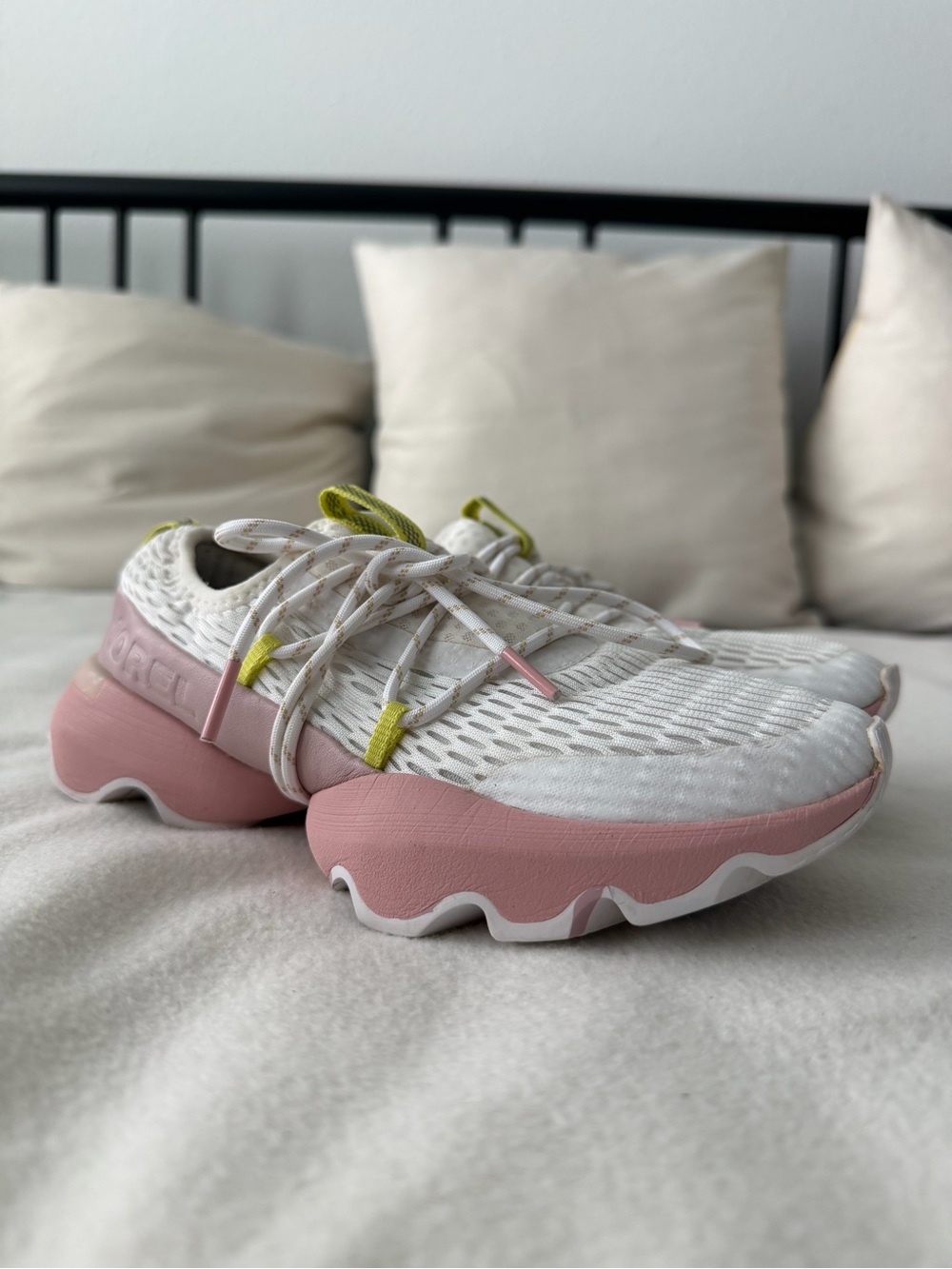 Sorel Women’s White, Pink & Lime Lace-Up Sneaker